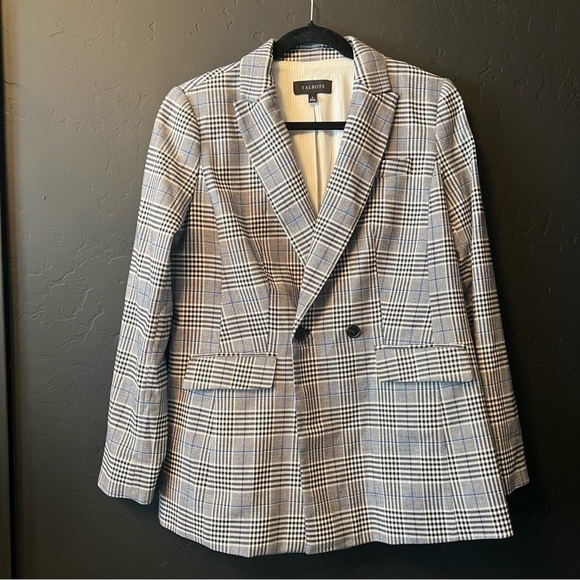 Talbots Jackets & Blazers - Talbots Blazer Cotton Blend Gray 4 Suits Academia Preppy
Plaid Blazer